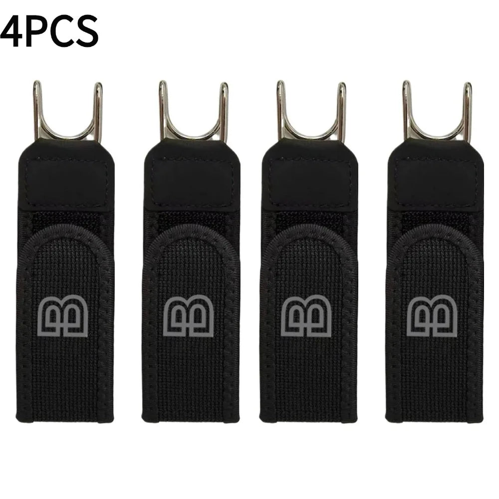 1/2/4/6pcs Metal Hook Elastic Belt Unisex Adjustable Lazy Big Belly Belt Iron Hook Elastic Convenient Design Velcro Waist Buckle