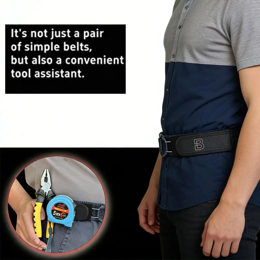 1/2/4/6pcs Metal Hook Elastic Belt Unisex Adjustable Lazy Big Belly Belt Iron Hook Elastic Convenient Design Velcro Waist Buckle